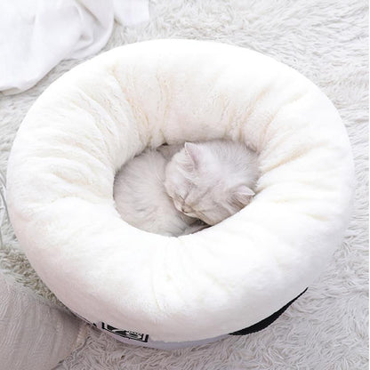 Nid rond Lighteme pour chat, idéal pour un sommeil profond (2 couleurs et 2 tailles)