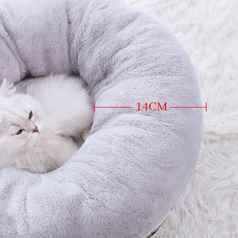 Nid rond Lighteme pour chat, idéal pour un sommeil profond (2 couleurs et 2 tailles)