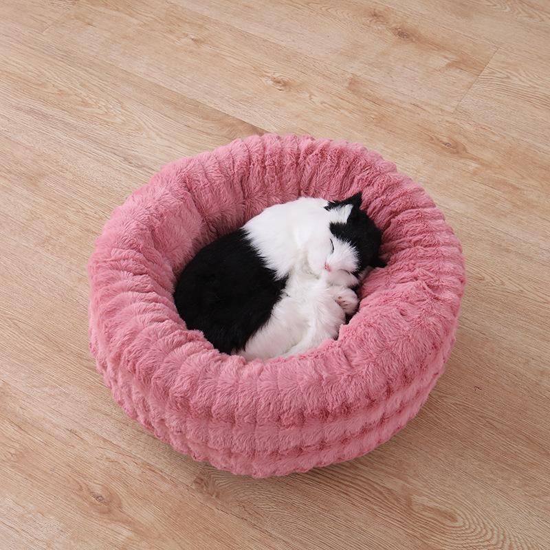 Lighteme Round Short Plush Pet Bed Warm Dog Cat Nest (3 colors & 3 sizes)