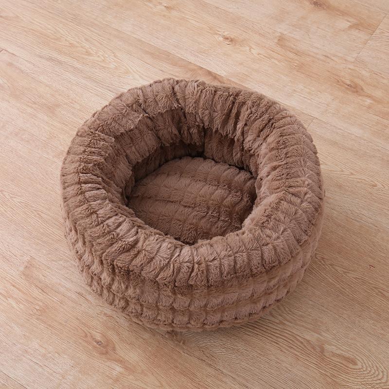 Lighteme Round Short Plush Pet Bed Warm Dog Cat Nest (3 colors & 3 sizes)