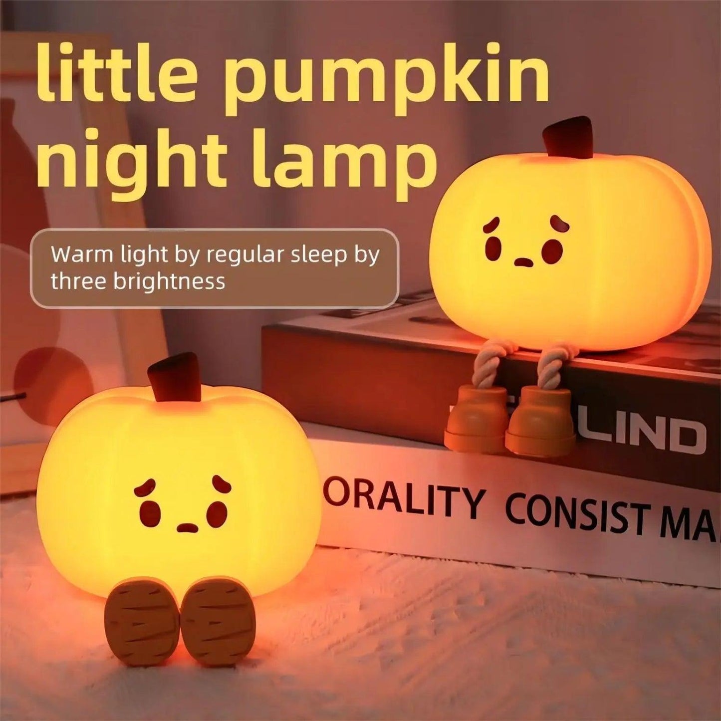 Lighteme Halloween-Kürbis-Nachtlicht | 1 KAUFEN, 1 GRATIS ERHALTEN (2 STÜCK)