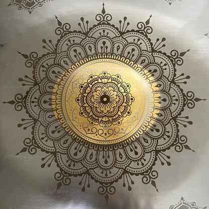 Royal Garden Handmade Mandala Mini Handpan Drum G Minor 18 Inch 9 Notes Stainless Steel Percussion Instrument