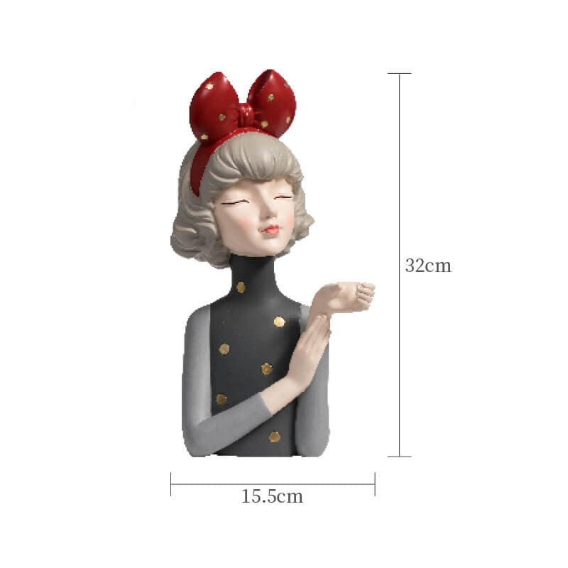 Lighteme Bow Girl Resin Decoration