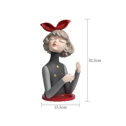 Lighteme Bow Girl Resin Decoration