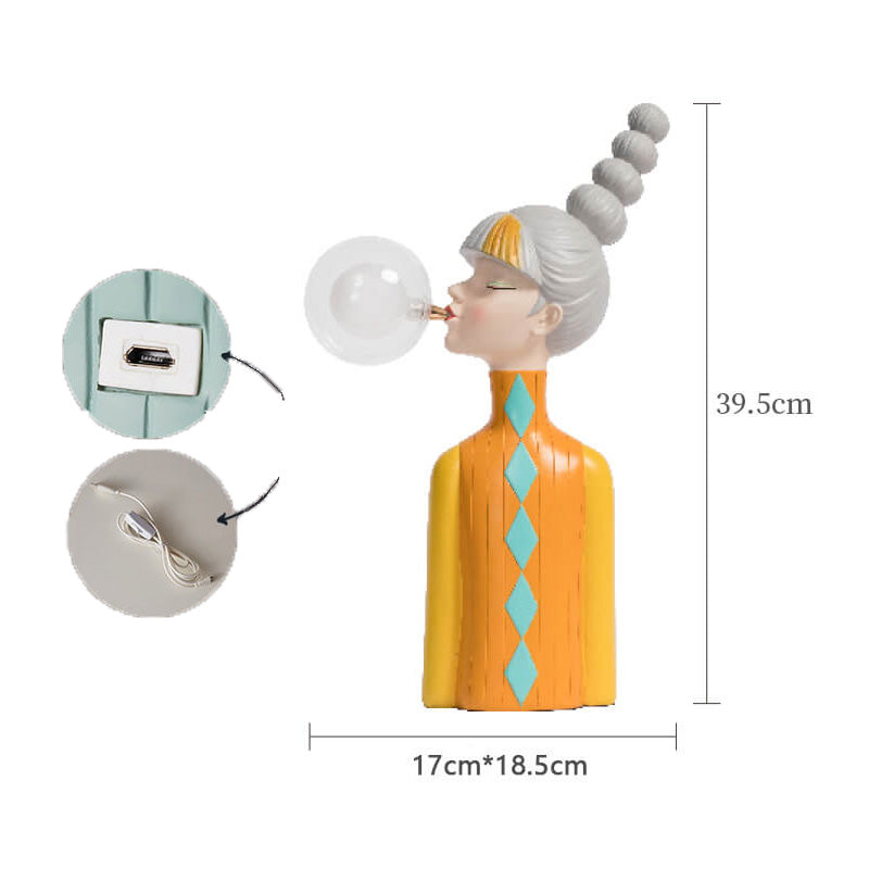 Lighteme Beauty Girl Resin Table Lamp