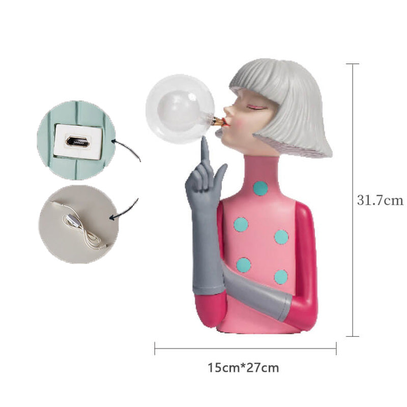 Lighteme Beauty Girl Resin Table Lamp