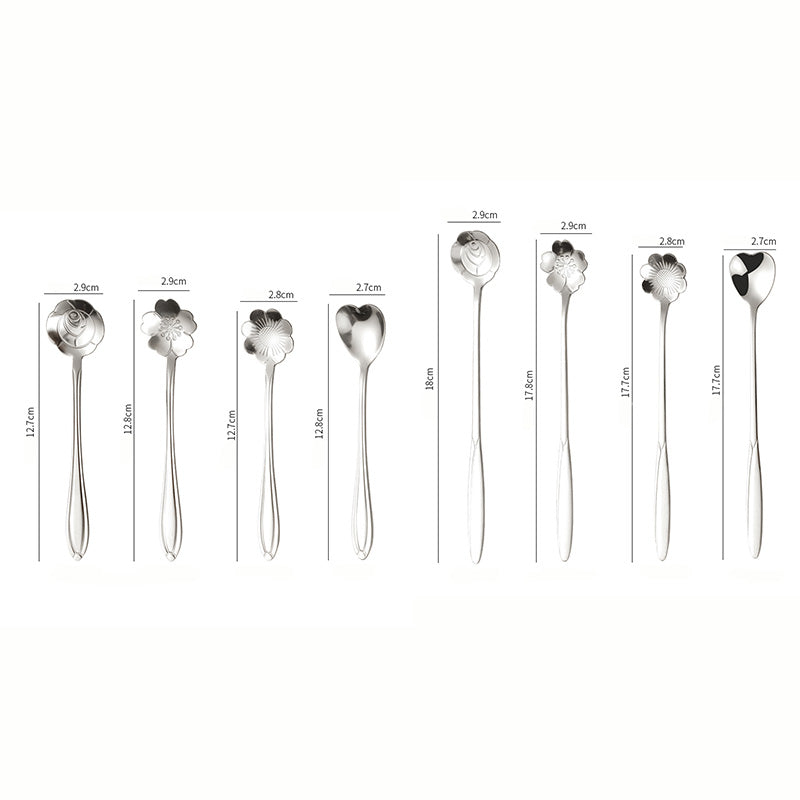 Lighteme Golden Flower Dessert Spoon 8pcs Set