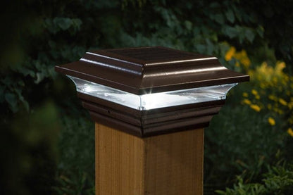 Lighteme Solar Fence Cap Lights - Bronze