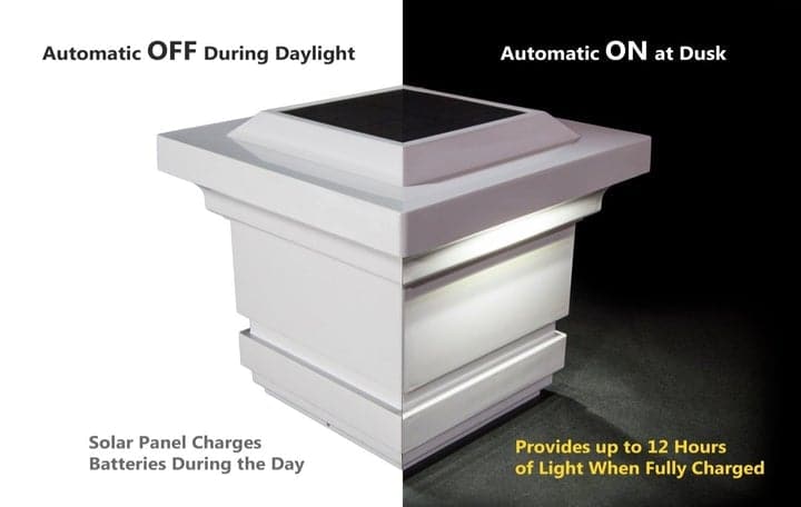 Lighteme Solar Cap Light - Solar Lamp Post Lights - White