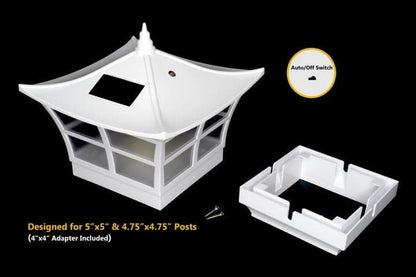 Lighteme Solar Fence Cap Light - White