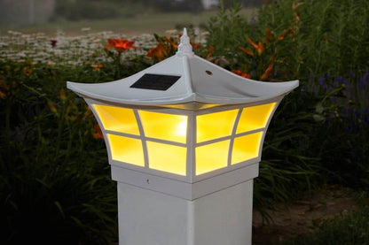Lighteme Solar Fence Cap Light - White