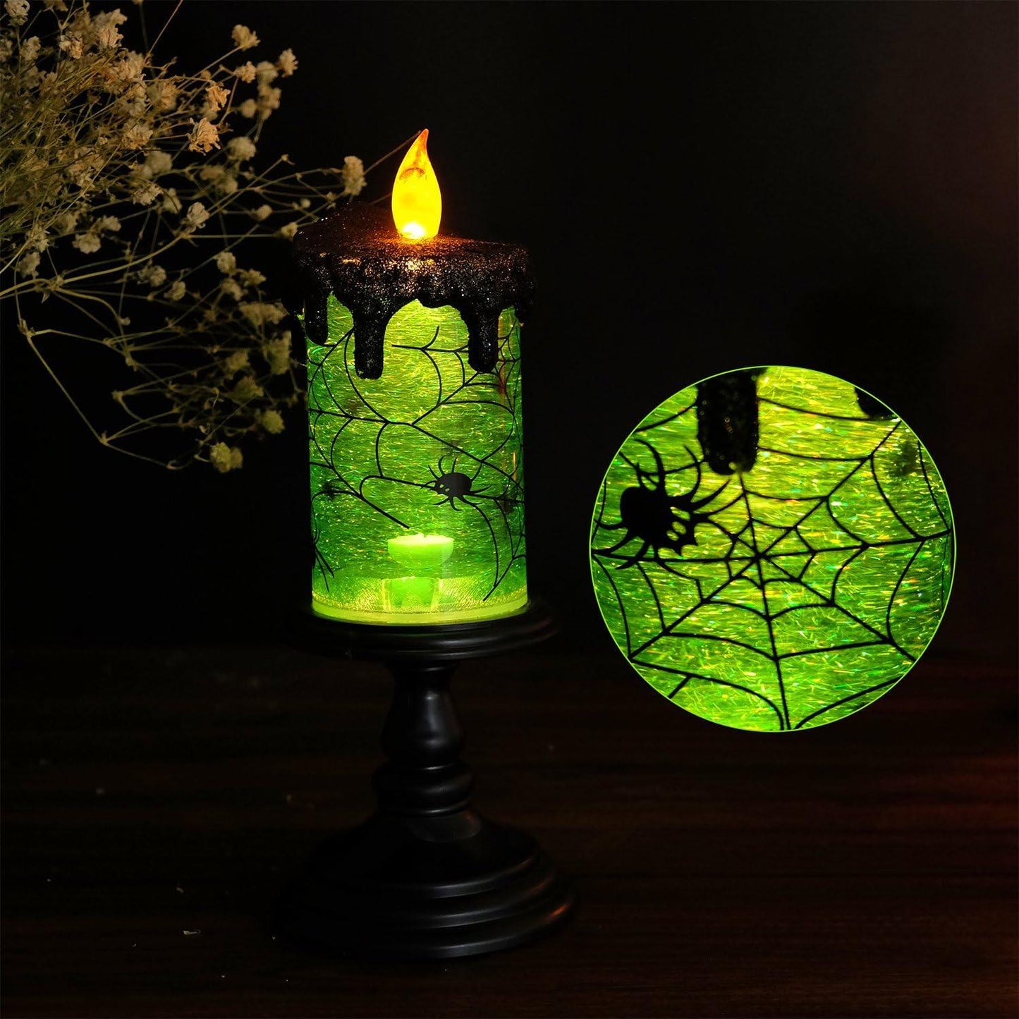 Lighteme Grand glitzernde Halloween-LED-Kerzen 