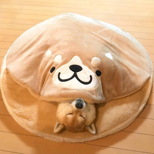 Lighteme Shiba Inu Kurzplüsch-Rund-Haustierkissen