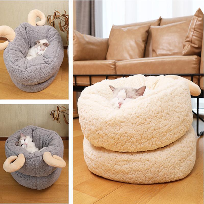 Lighteme Shofar Cat Nest Winter Warm Sleeping Bed  (2 colors & 2 sizes)