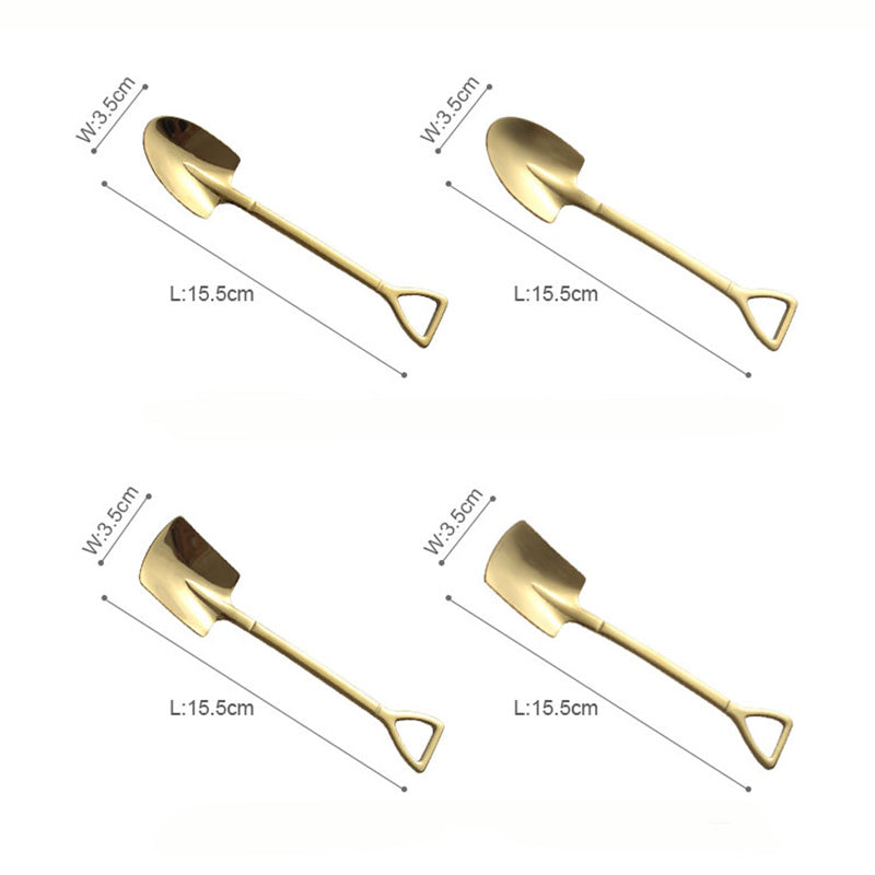 Lighteme Shovel Stainless Steel Dessert Spoon 4Pcs Set