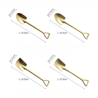 Lighteme Shovel Stainless Steel Dessert Spoon 4Pcs Set