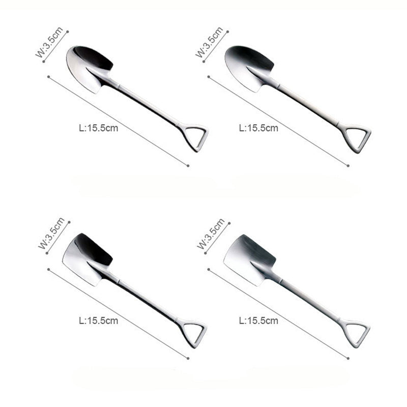 Lighteme Shovel Stainless Steel Dessert Spoon 4Pcs Set
