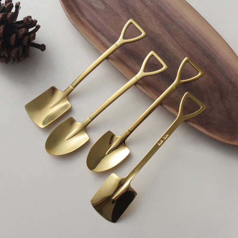 Lighteme Shovel Stainless Steel Dessert Spoon 4Pcs Set