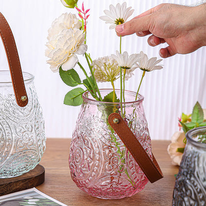 Lighteme Simple Embossed Glass Vase