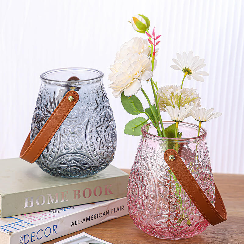 Lighteme Simple Embossed Glass Vase