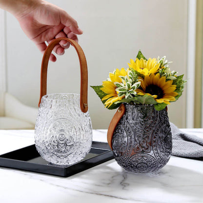 Lighteme Simple Embossed Glass Vase