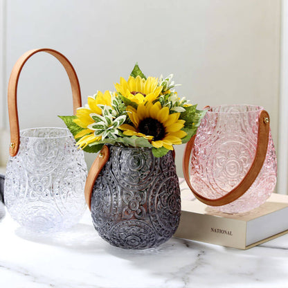 Lighteme Simple Embossed Glass Vase
