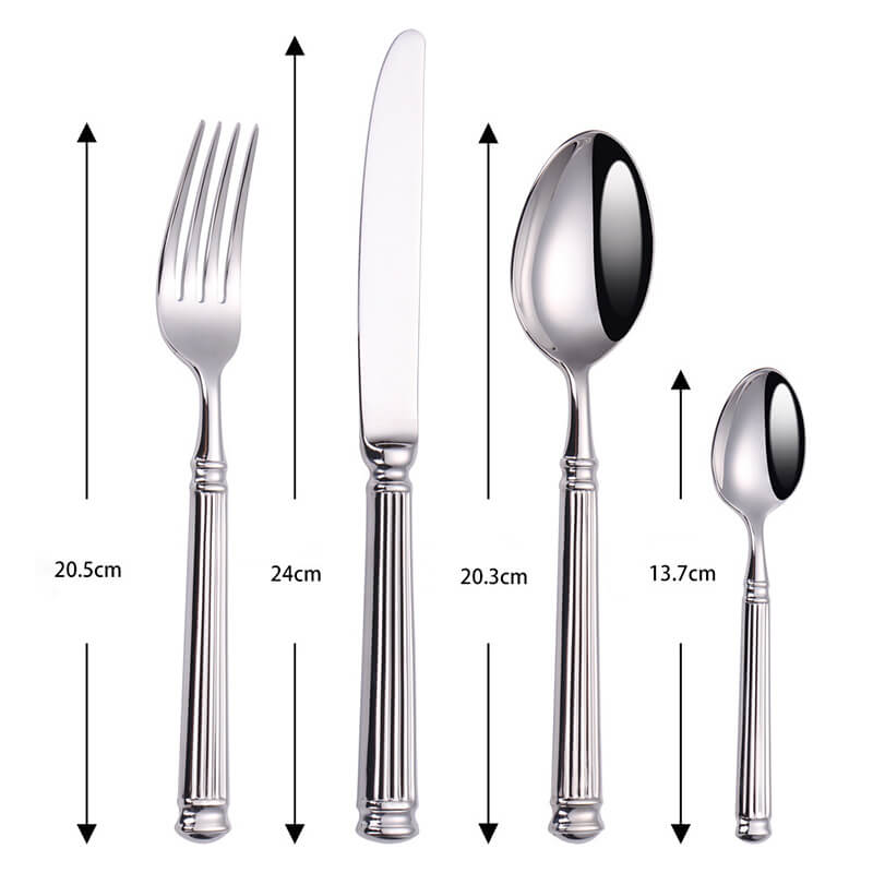 Lighteme Simple Striped Flatware 4 Pcs Set