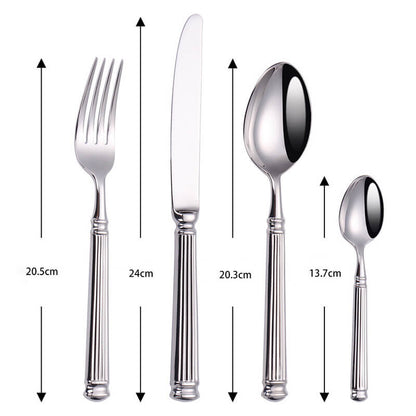 Lighteme Simple Striped Flatware 4 Pcs Set
