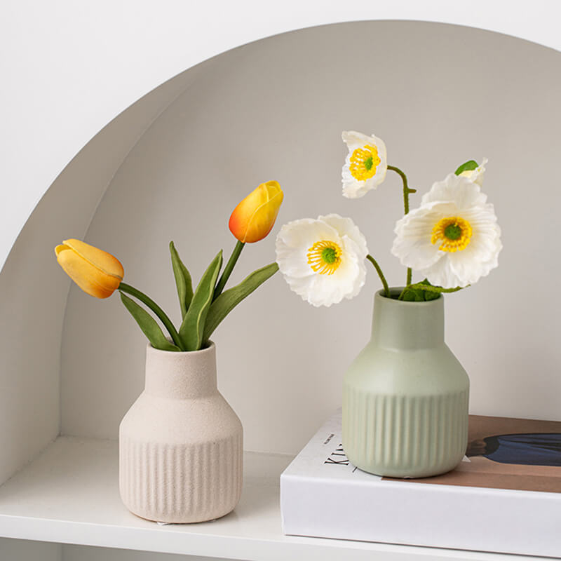 Lighteme Simple Striped Ceramic Vase