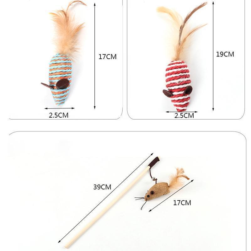 Lighteme Simulation Mouse Funny Cat Stick Set 7-piece