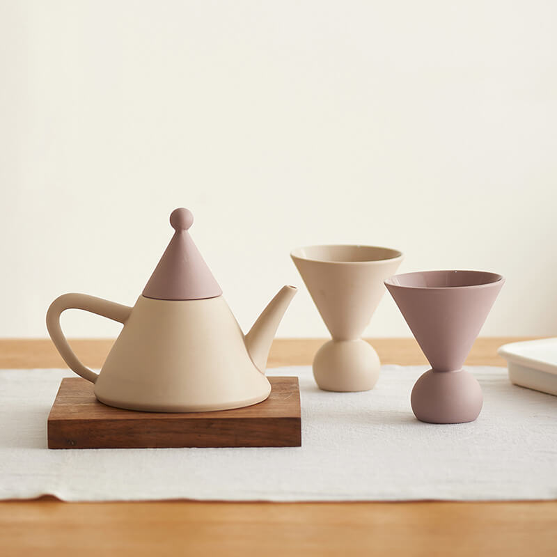 Ensemble de théière en céramique Lighteme à petit chapeau pointu