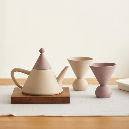 Ensemble de théière en céramique Lighteme à petit chapeau pointu