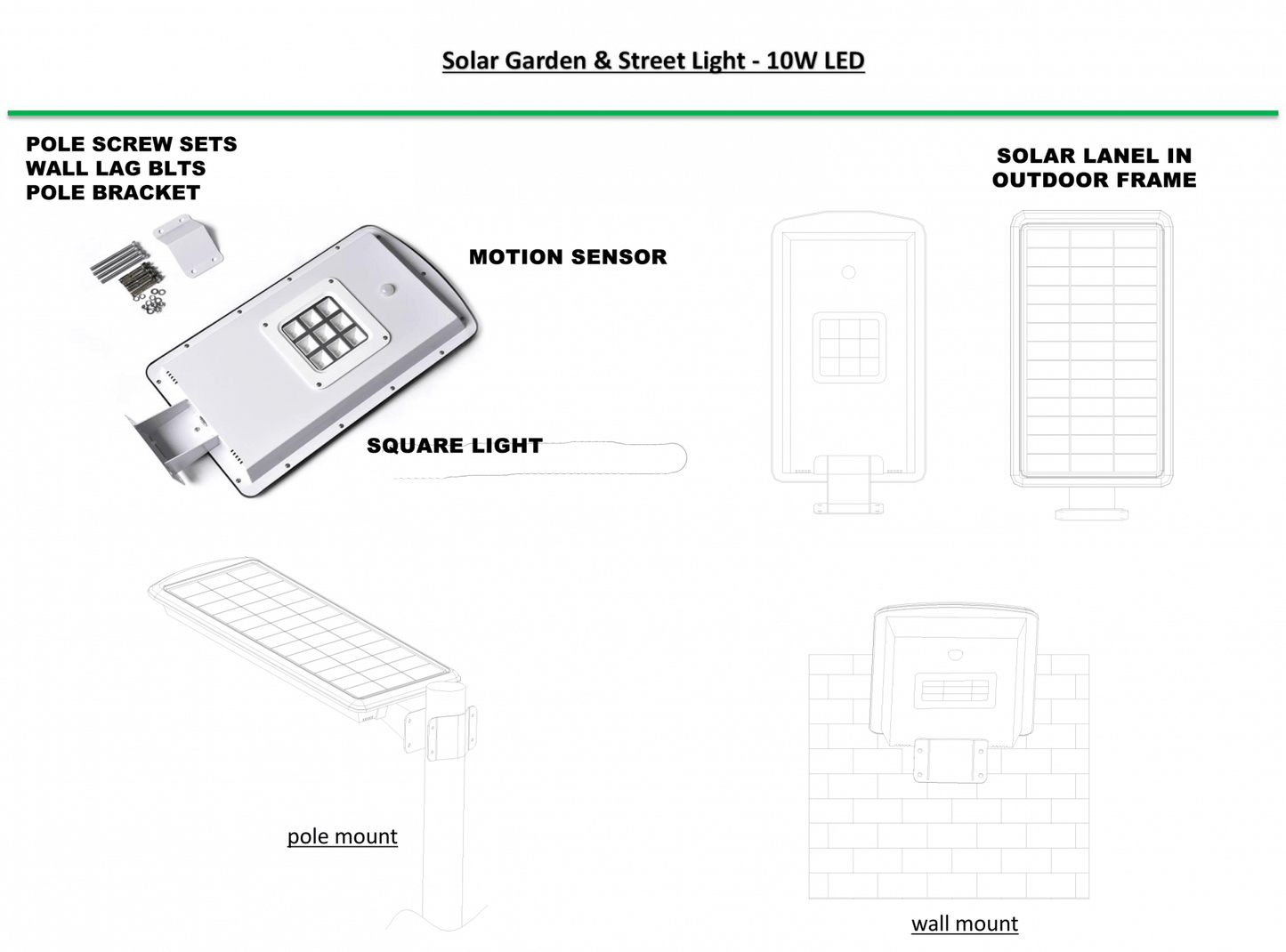 Lighteme 10 Watt Solar Street Light