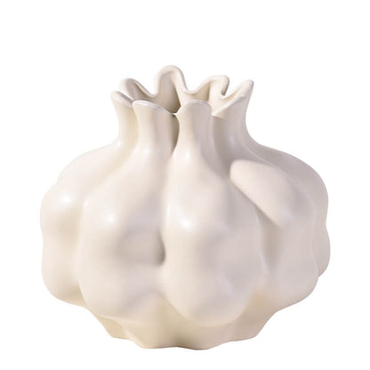 Vase en céramique crème de couleur unie Lighteme