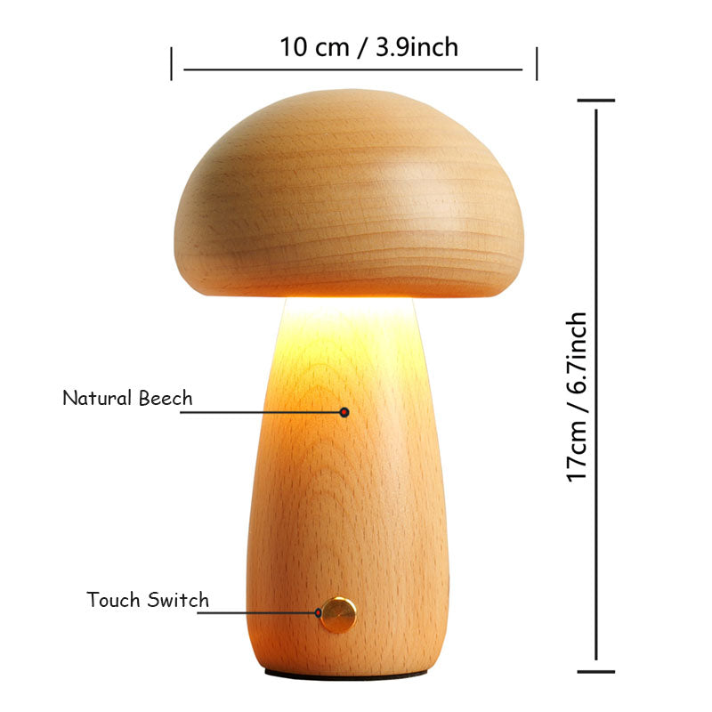 Lighteme Solid Wood Mushroom Lamp