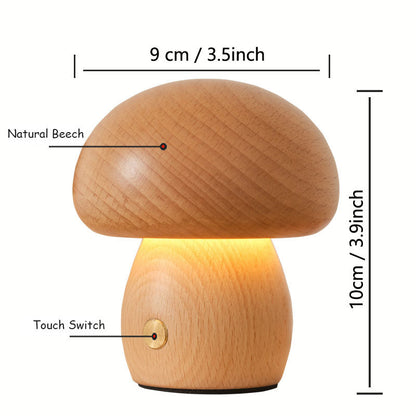 Lighteme Solid Wood Mushroom Lamp