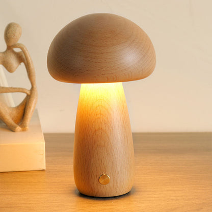 Lighteme Solid Wood Mushroom Lamp