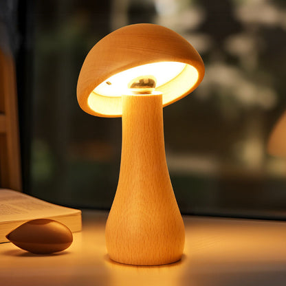 Lighteme Solid Wood Mushroom Lamp
