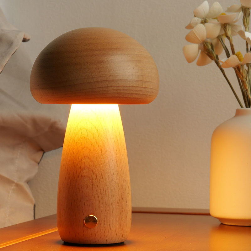 Lighteme Solid Wood Mushroom Lamp