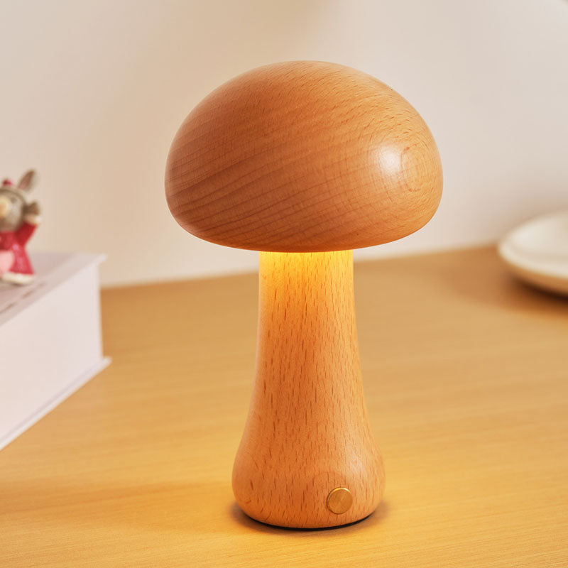 Lighteme Solid Wood Mushroom Lamp