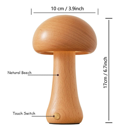 Lighteme Solid Wood Mushroom Lamp