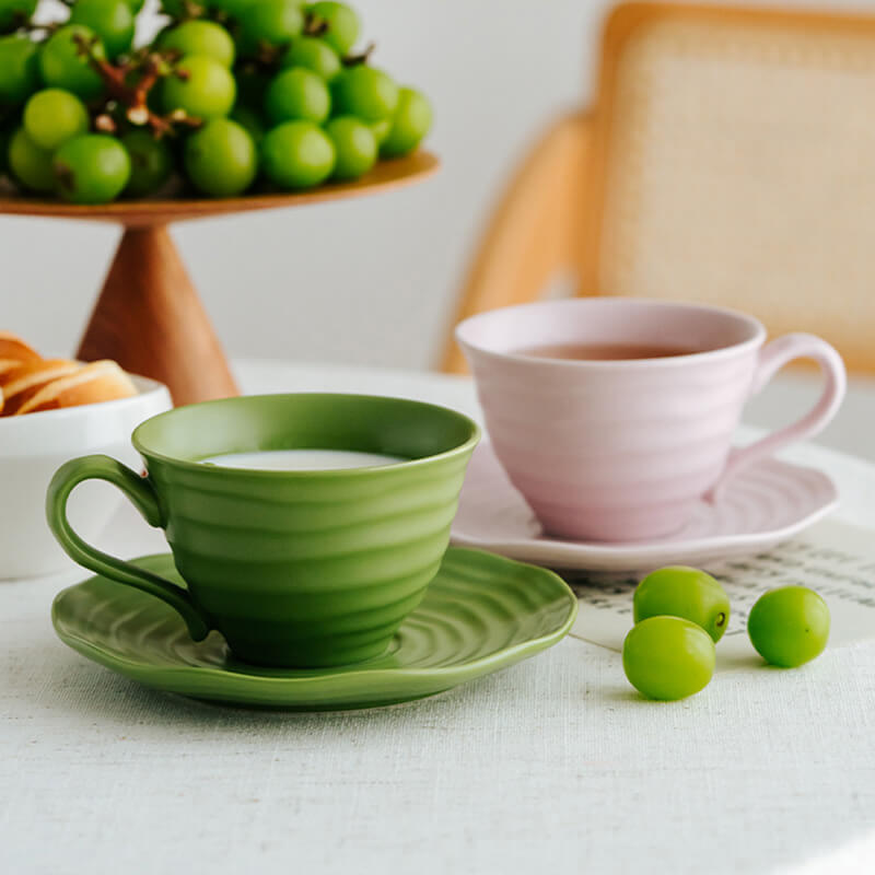 Tasse et soucoupe en céramique à motif spirale Lighteme 