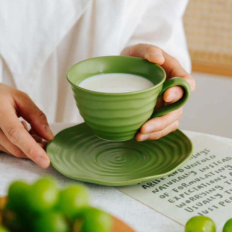 Tasse et soucoupe en céramique à motif spirale Lighteme 