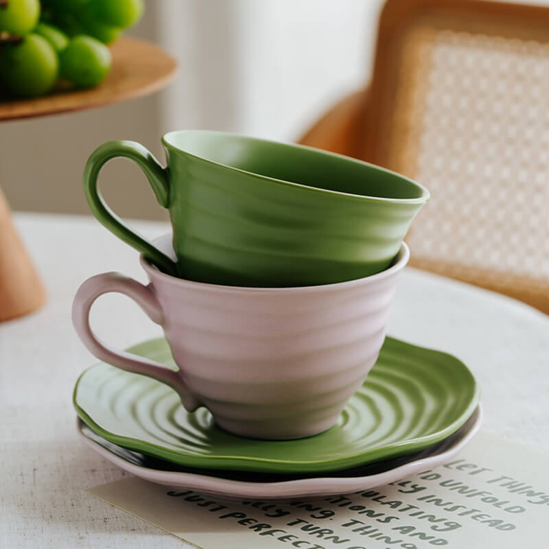Tasse et soucoupe en céramique à motif spirale Lighteme 