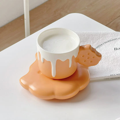 Lighteme Spring Biscuit Ceramic Cup and Saucer