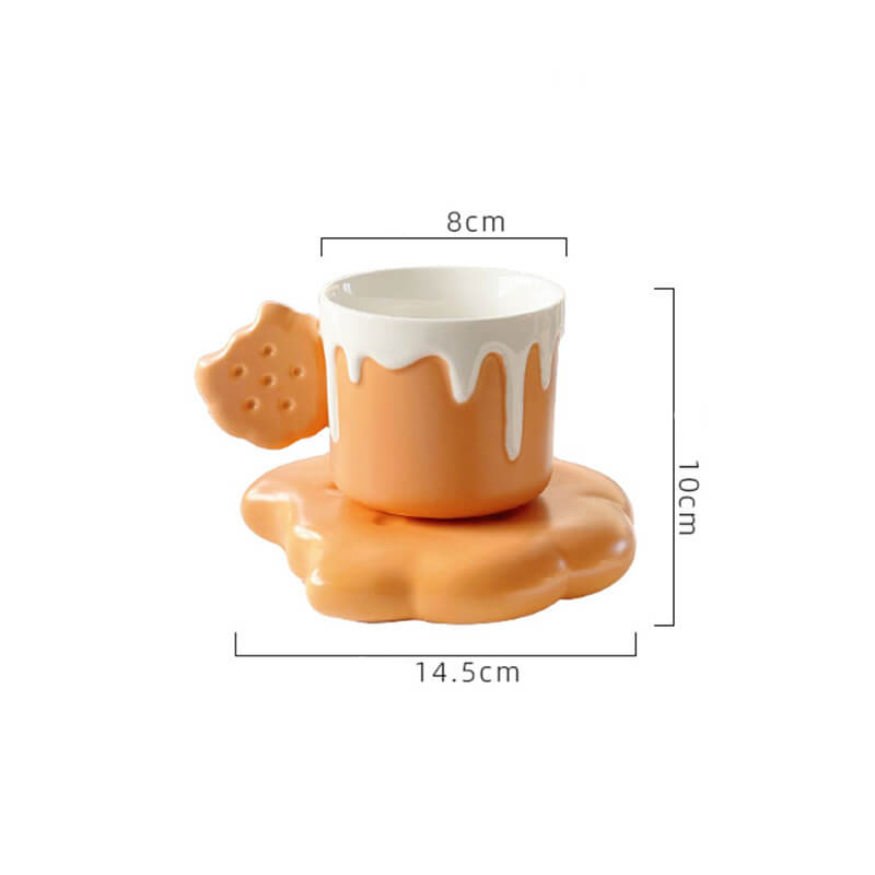 Lighteme Spring Biscuit Ceramic Cup and Saucer