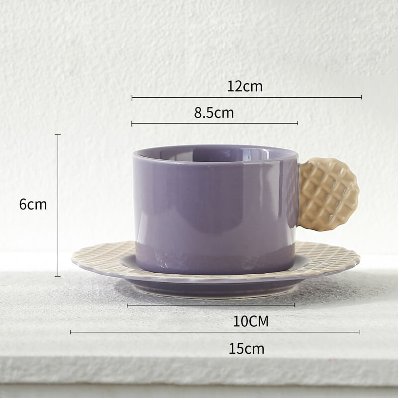 Lighteme Spring Biscuit Ceramic Cup and Saucer