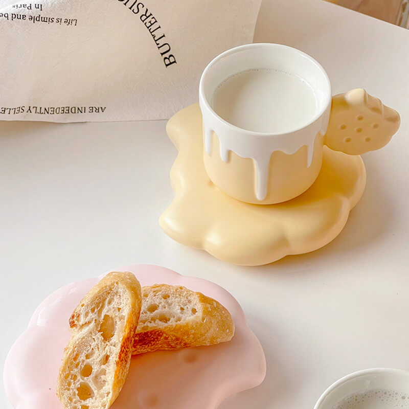 Lighteme Spring Biscuit Ceramic Cup and Saucer
