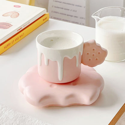 Lighteme Spring Biscuit Ceramic Cup and Saucer