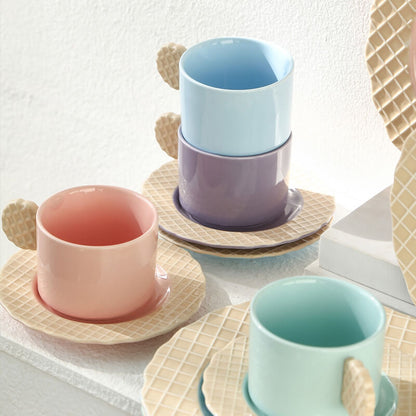 Lighteme Spring Biscuit Ceramic Cup and Saucer